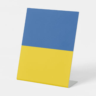 Flag of Ukraine Button Pedestal Sign