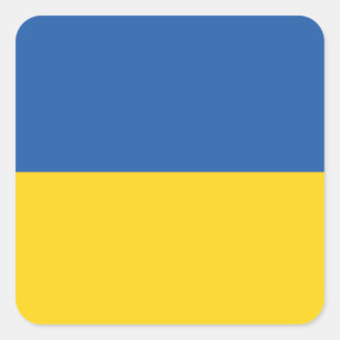 Flag of Ukraine Button Square Sticker