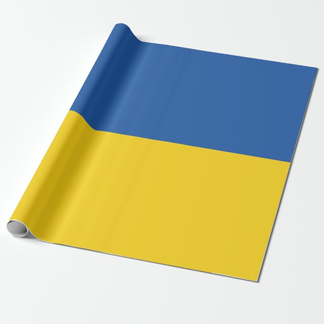 Flag of Ukraine Button Wrapping Paper (Unrolled)