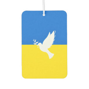 Flag of Ukraine Car Air Freshener Dove of Peace
