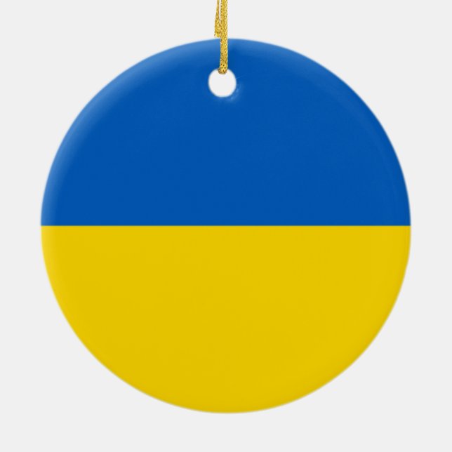 Flag of Ukraine Ceramic Tree Decoration (Back)