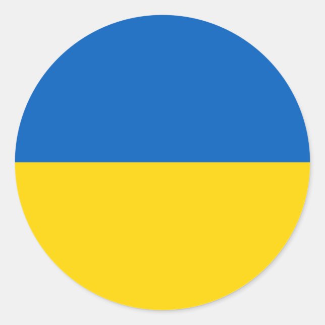 Flag of Ukraine Classic Round Sticker (Front)