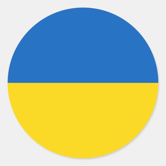 Flag of Ukraine Classic Round Sticker (Front)