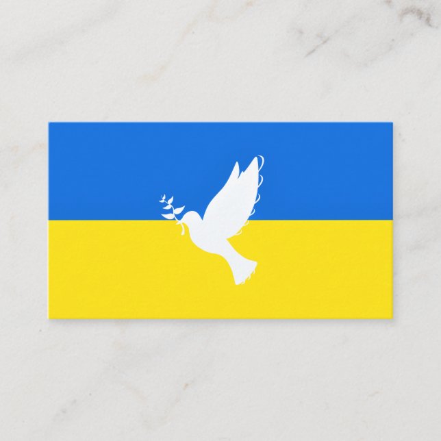 Flag of Ukraine - Dove of Peace - Freedom Business Card (Front)