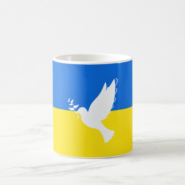 Flag of Ukraine - Dove of Peace - Freedom - Peace  Coffee Mug (Center)