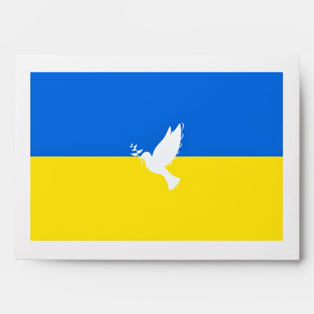 Flag of Ukraine - Dove of Peace - Freedom - Peace  Envelope (Front)