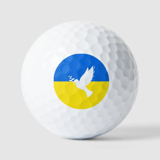 Flag of Ukraine - Dove of Peace - Freedom - Peace  Golf Balls (Front)