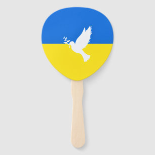 Flag of Ukraine - Dove of Peace - Freedom - Peace  Hand Fan