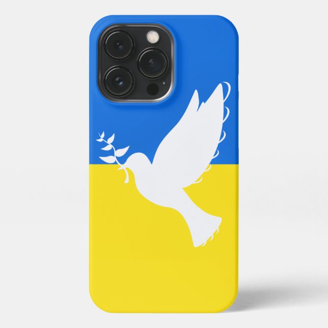 Flag of Ukraine - Dove of Peace - Freedom - Peace  iPhone Case (Back)