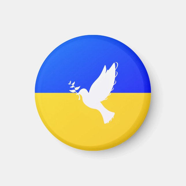 Flag of Ukraine - Dove of Peace - Freedom - Peace  Magnet (Front)