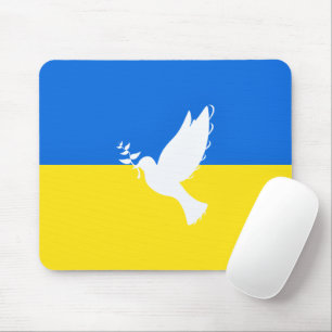Flag of Ukraine - Dove of Peace - Freedom - Peace Mouse Mat