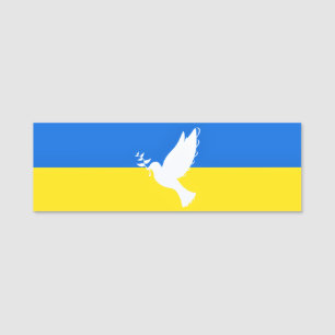 Flag of Ukraine - Dove of Peace - Freedom - Peace  Name Tag