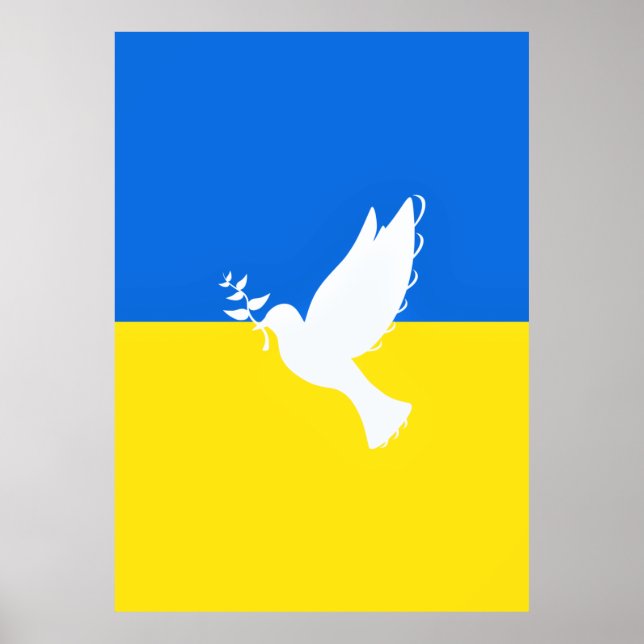 Flag of Ukraine - Dove of Peace - Freedom - Peace  Poster (Front)
