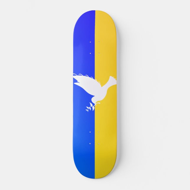 Flag of Ukraine - Dove of Peace - Freedom - Peace  Skateboard (Front)