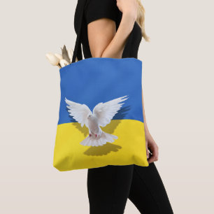 Flag of Ukraine - Dove of Peace - Freedom - Peace Tote Bag