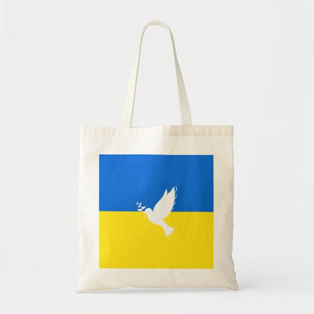 Flag of Ukraine - Dove of Peace - Freedom - Peace  Tote Bag (Front)