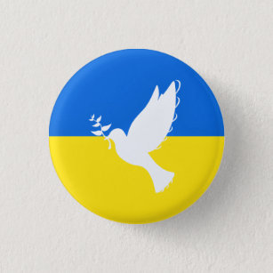 Flag of Ukraine - Dove of Peace - Peace - Freedom 3 Cm Round Badge