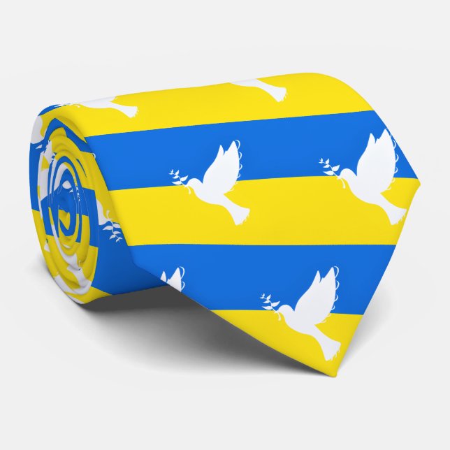 Flag of Ukraine - Dove of Peace - Peace Tie (Rolled)