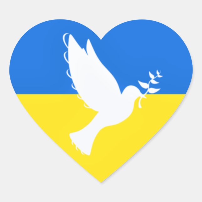 Flag of Ukraine Dove of Peace Sticker (Front)
