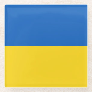 Flag of Ukraine Glass Coaster