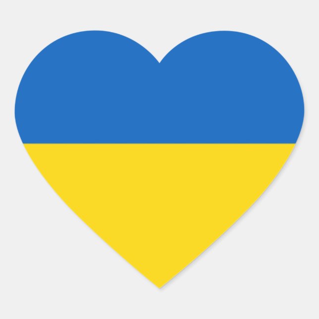 Flag of Ukraine Heart Sticker (Front)