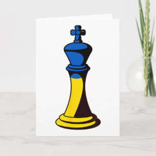 Flag Of Ukraine In Chess Piece King Card