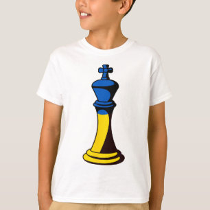 Flag Of Ukraine In Chess Piece King T-Shirt