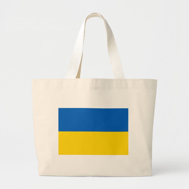 Flag of Ukraine Large Tote Bag (Front)