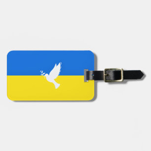 Flag of Ukraine Luggage Tag Support Dove of Peace