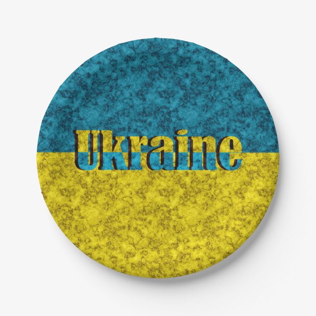 Flag of Ukraine Paper Plate (Front)
