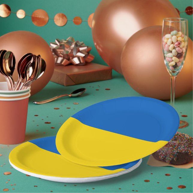 Flag of Ukraine  Paper Plate (Multi)