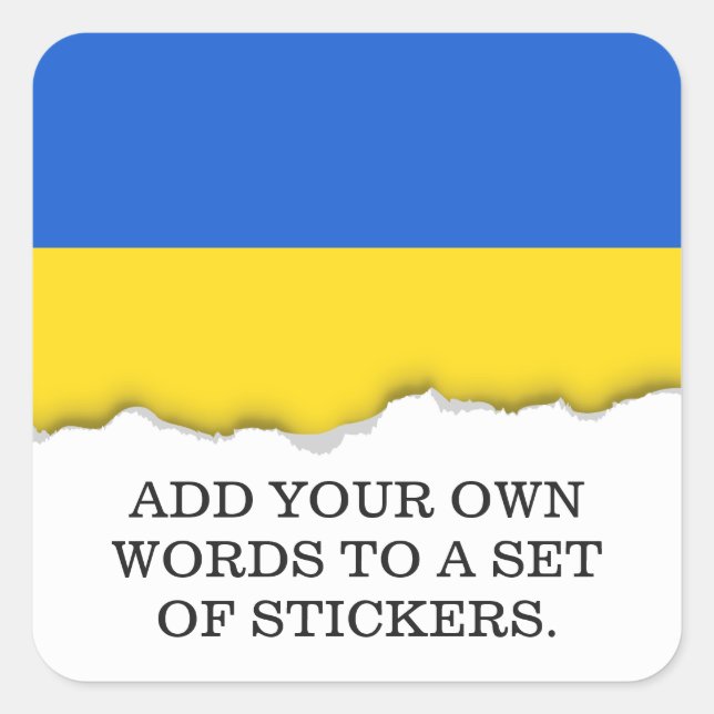 Flag of Ukraine Square Sticker (Front)