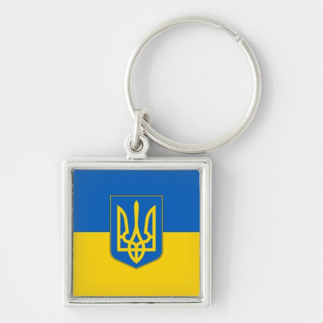 Flag of Ukraine Trident Key Ring (Front)