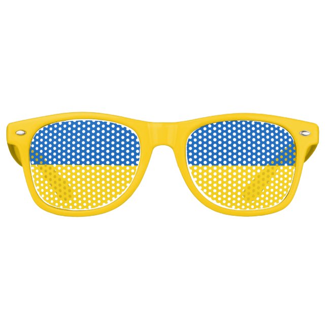 Flag of Ukraine - Ukrainian Flag - Прапор України Retro Sunglasses (Front)