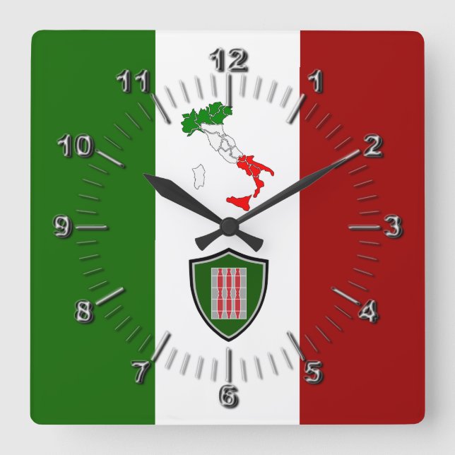 Flag of Umbria (Italy)  Square Wall Clock (Front)