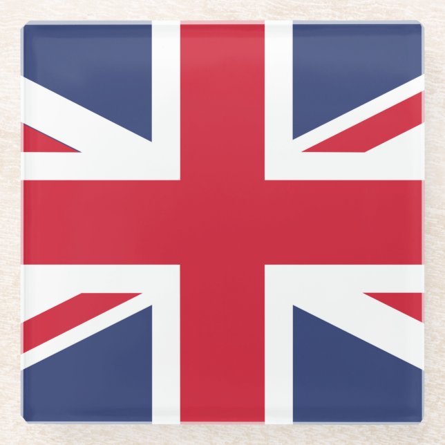 Flag of United Kingdom Glass Coaster (Front)