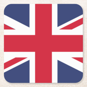 Flag of United Kingdom Square Paper Coaster