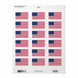 Flag of United States custom-cut Label