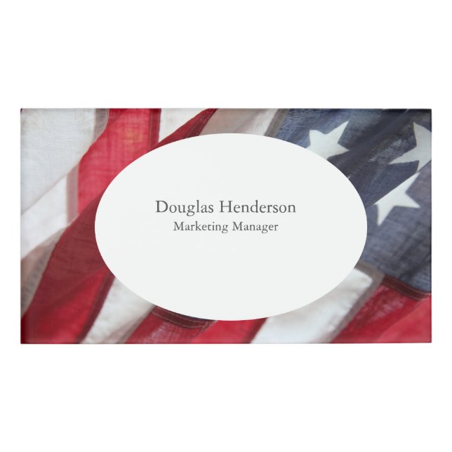 Flag of United States Name Tag (Front)
