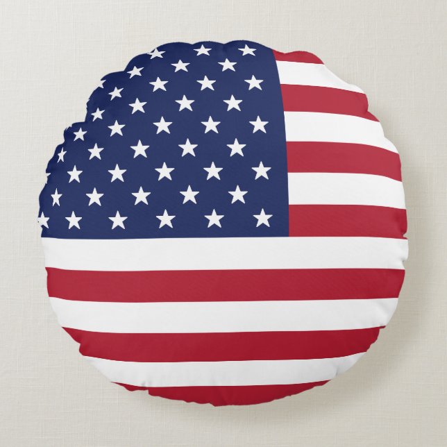 Flag of United States Round Cushion (Front)