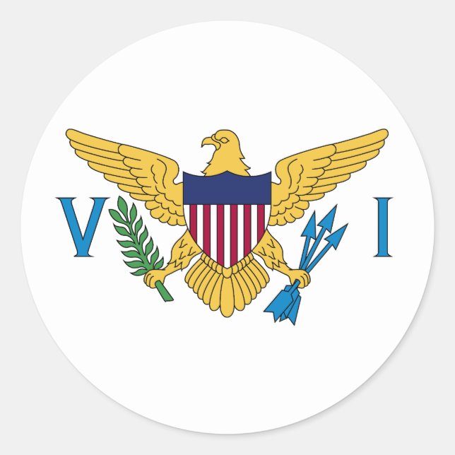 Flag of US Virgin Islands Classic Round Sticker (Front)