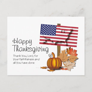 Flag of USA   AMERICAN THANKSGIVING Postcard