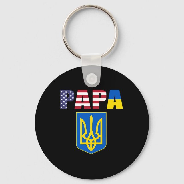 Flag Of Usa And Flag Of Ukraine  Key Ring (Front)