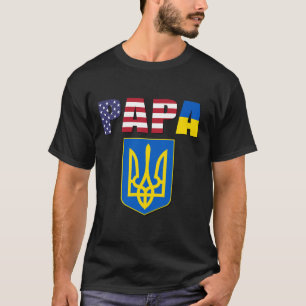 Flag Of Usa And Flag Of Ukraine T-Shirt