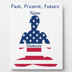 Flag of USA meditation American yoga Plaque