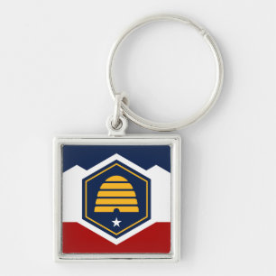 Flag of Utah (Beehive Flag) Key Ring