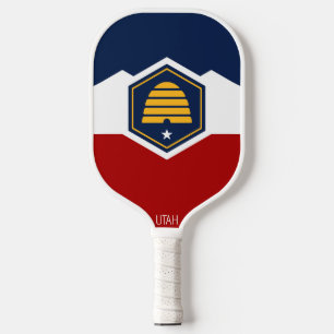 Flag of Utah (Beehive Flag) Pickleball Paddle