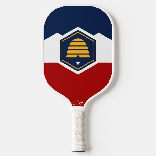 Flag of Utah (Beehive Flag) Pickleball Paddle (Front)