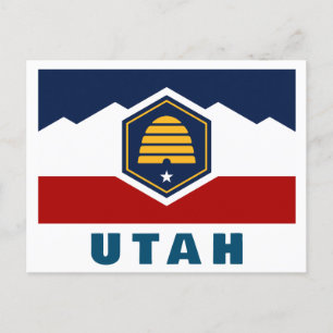 Flag of Utah (Beehive Flag) Postcard