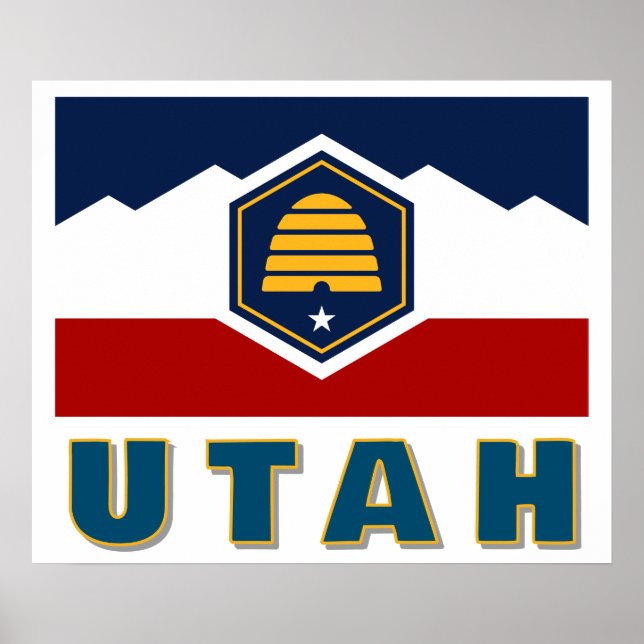 Flag of Utah (Beehive Flag) Poster (Front)